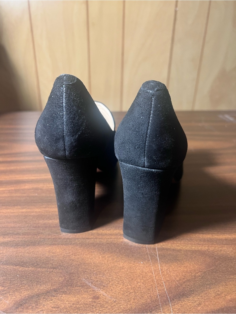 Nine West Black Suede Pointed-Toe Block Heel Loafers - Picture 6 of 7